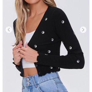Yin Yang Embroidered Cardigan